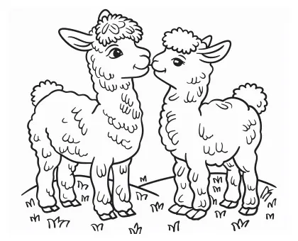 Printable alpaca coloring pages