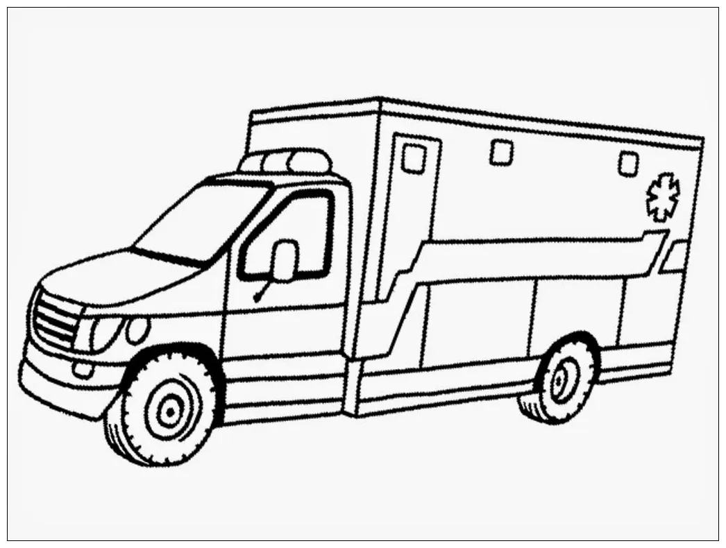Ambulance Coloring Page - Fun and Educational Activity for Kids
