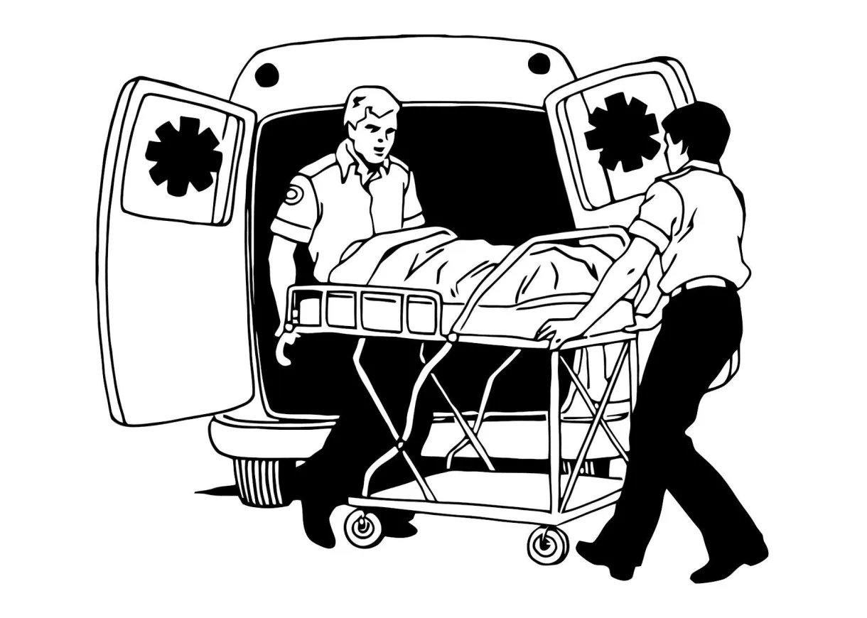 Coloring page ambulance free printables img 11373