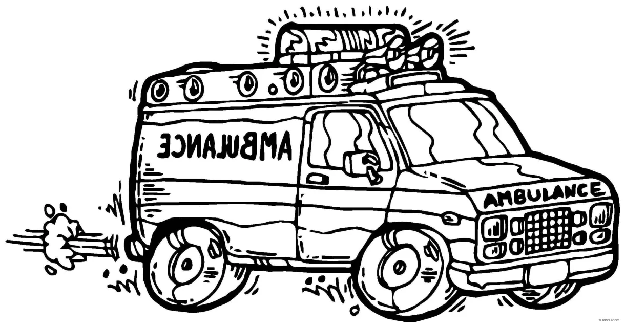 Ambulance Coloring Page » Turkau