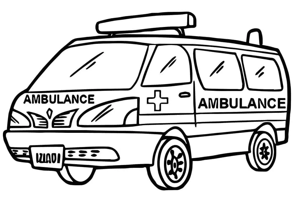 Free Ambulance Coloring Pages - Coloring Cool