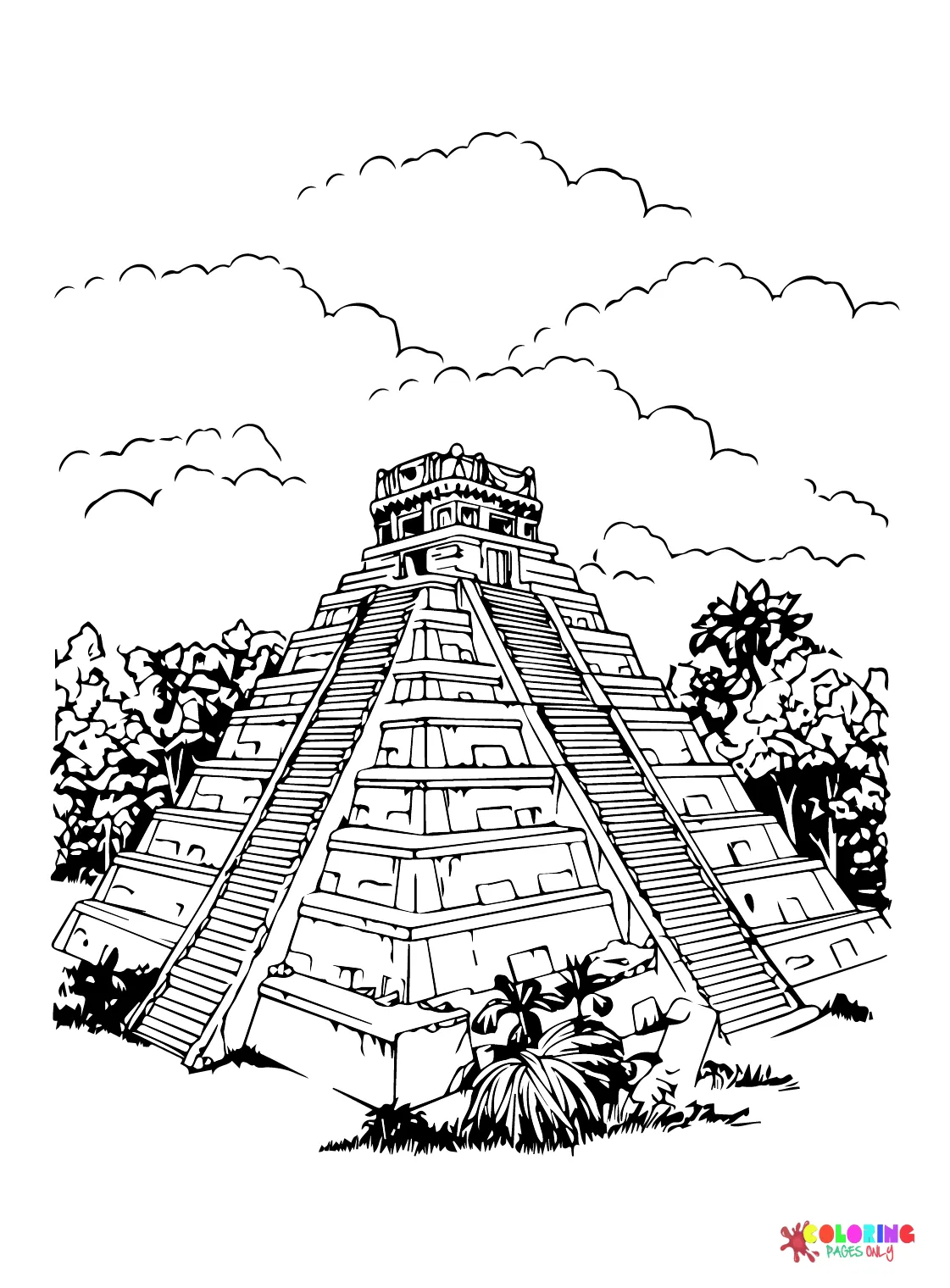 Mayan civilization coloring page free printable coloring pages