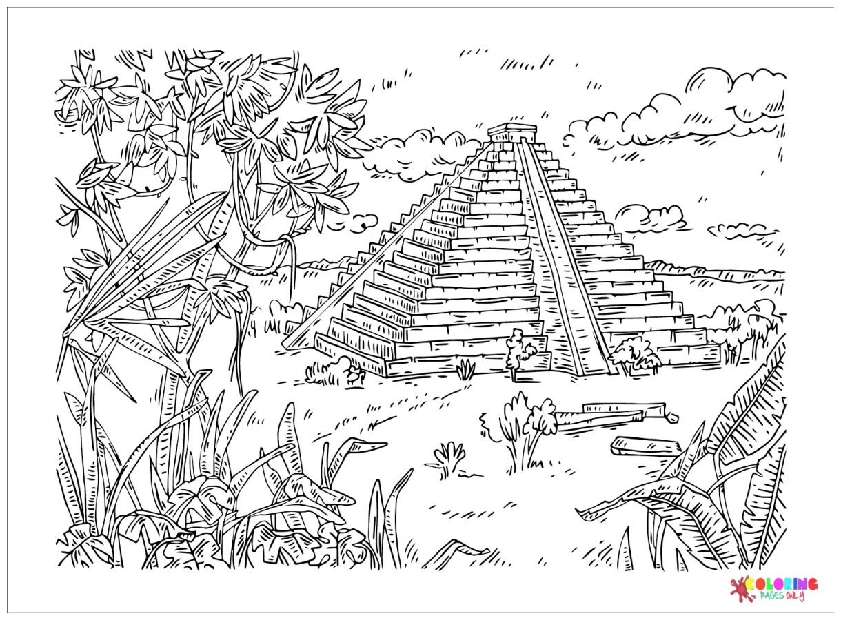 Mayan civilization religion coloring page free printable coloring pages