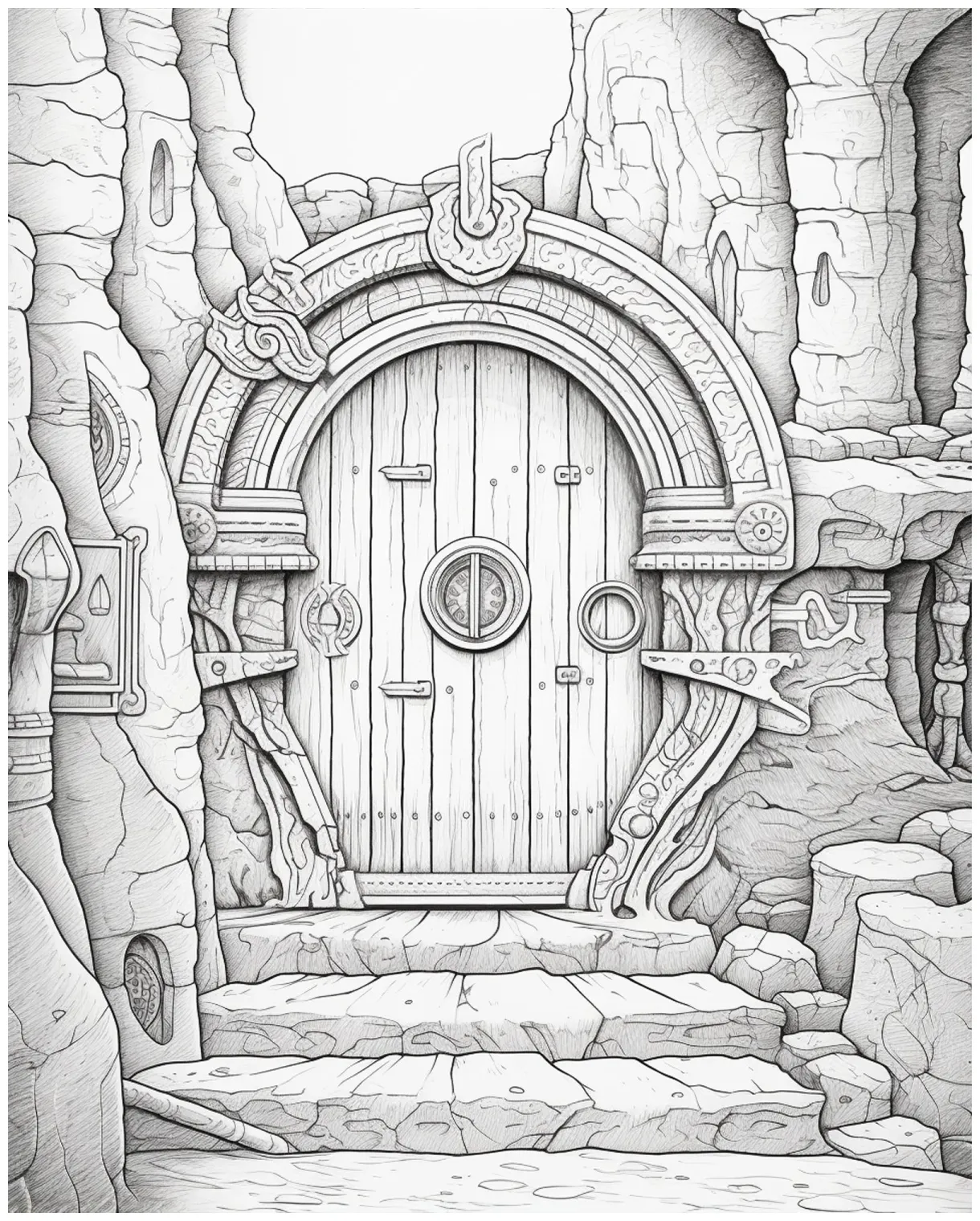 Premium colorful coloring page of ancient