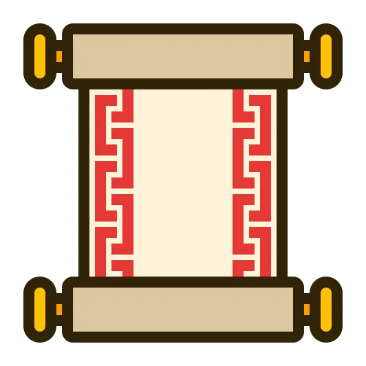 Ancient scroll generic outline color icon