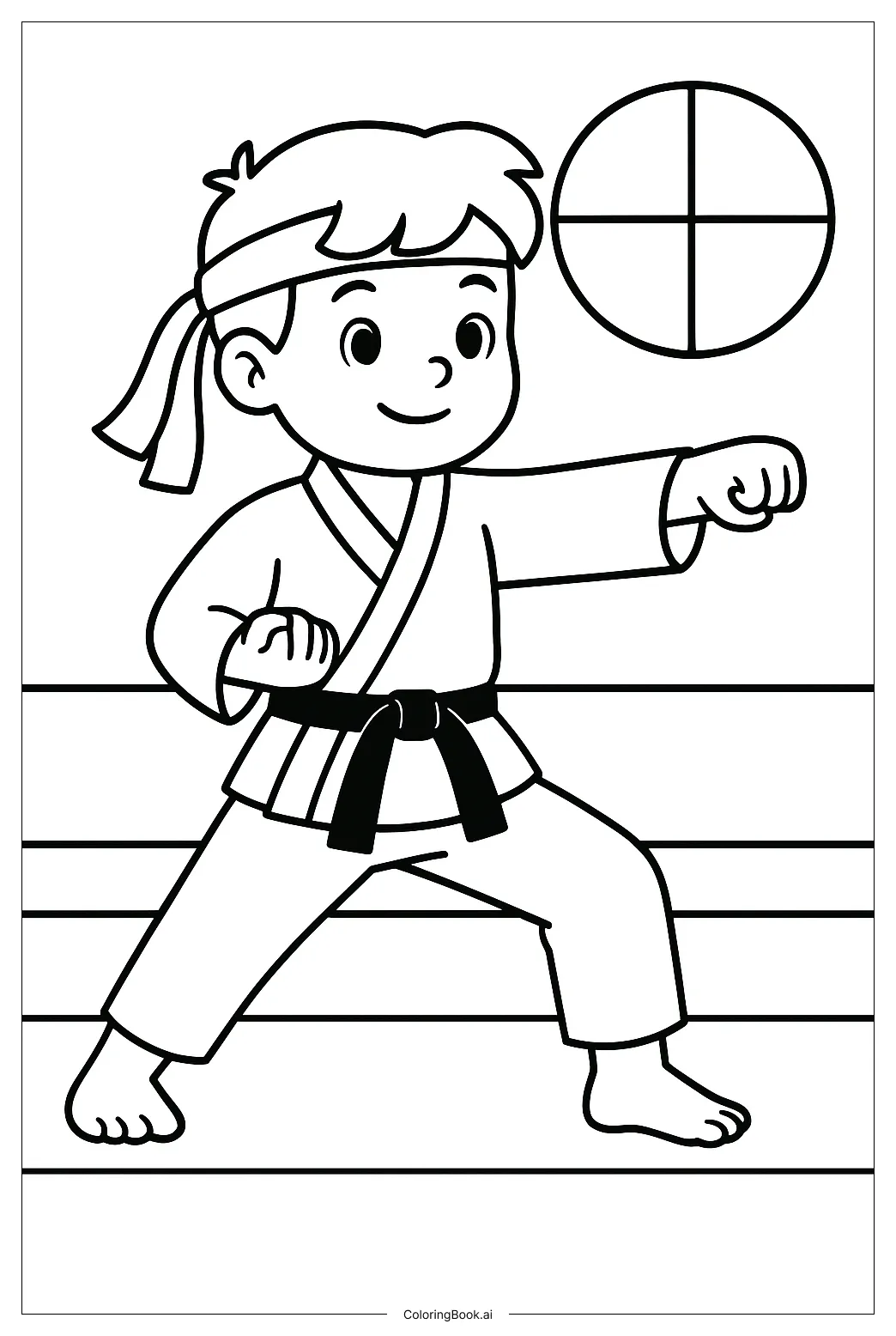 The ancient art of karate scroll coloring page free pdf&png printable