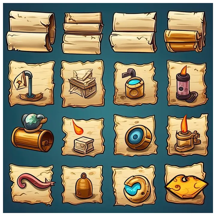 Ancient scroll s, s and s for