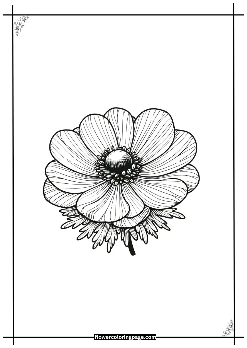 Free s [ printable pdf ] flower coloring page