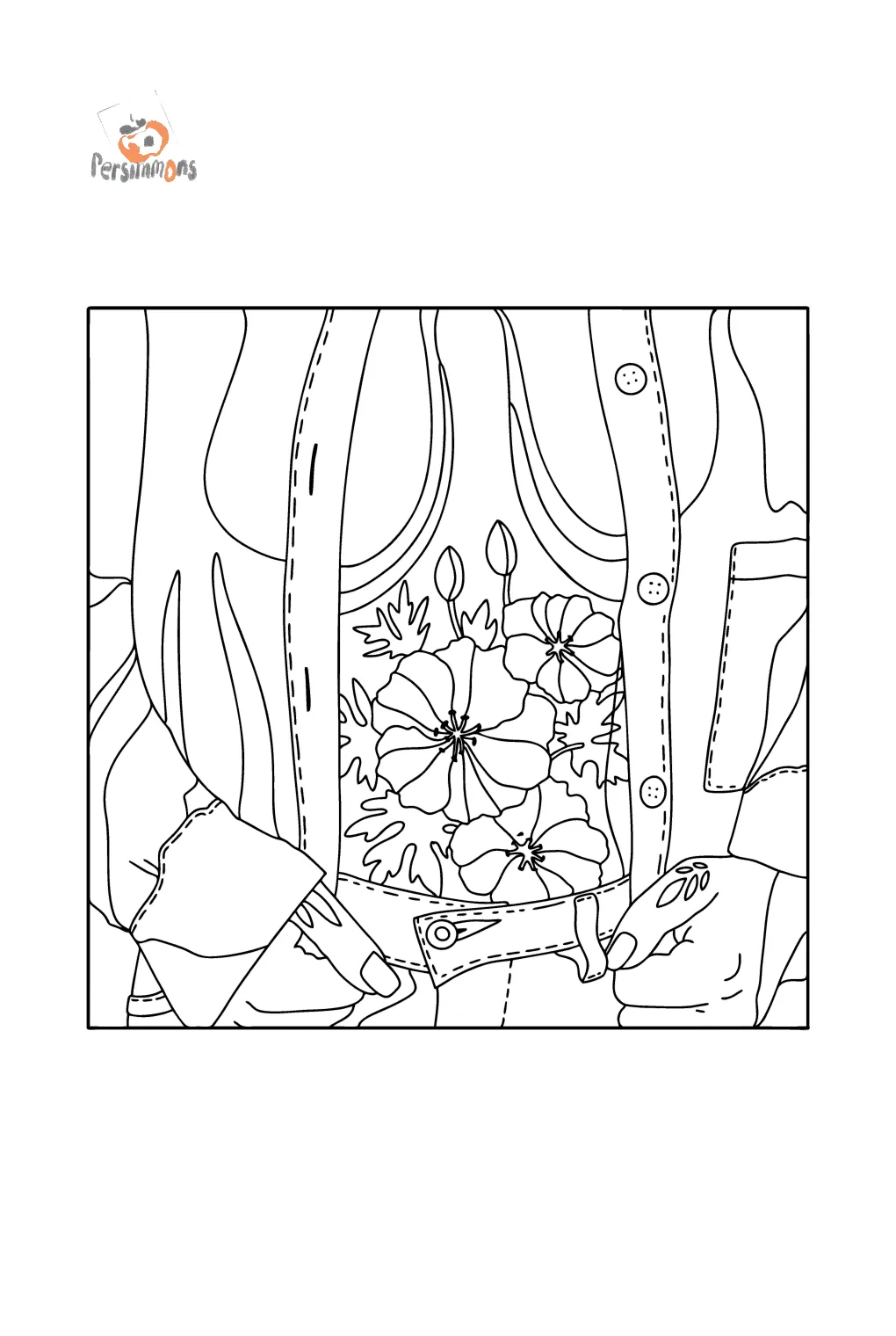 Anemone tattoo on stomach coloring page coloring-for-adults