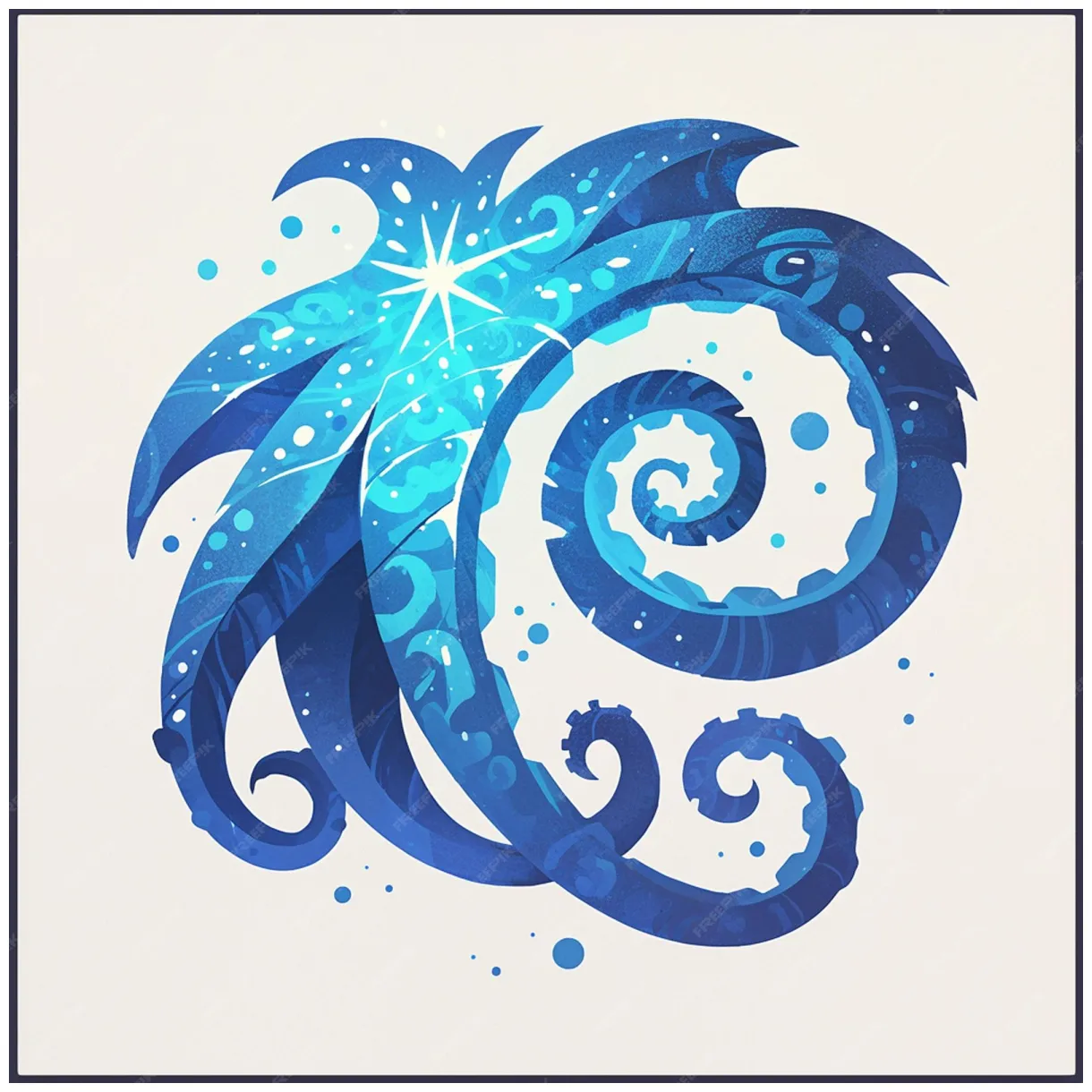 Premium vector sea anemone waving its tentacles