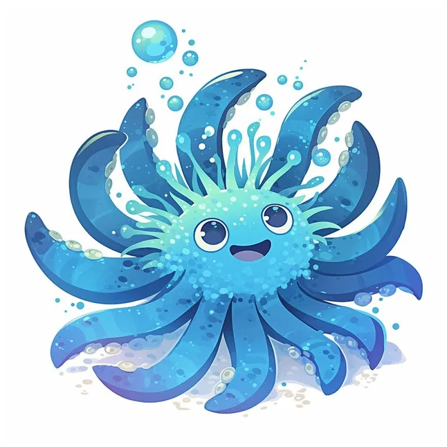 Premium vector sea anemone waving its tentacles