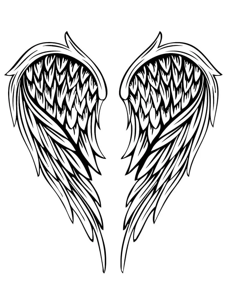 Angel wings coloring page