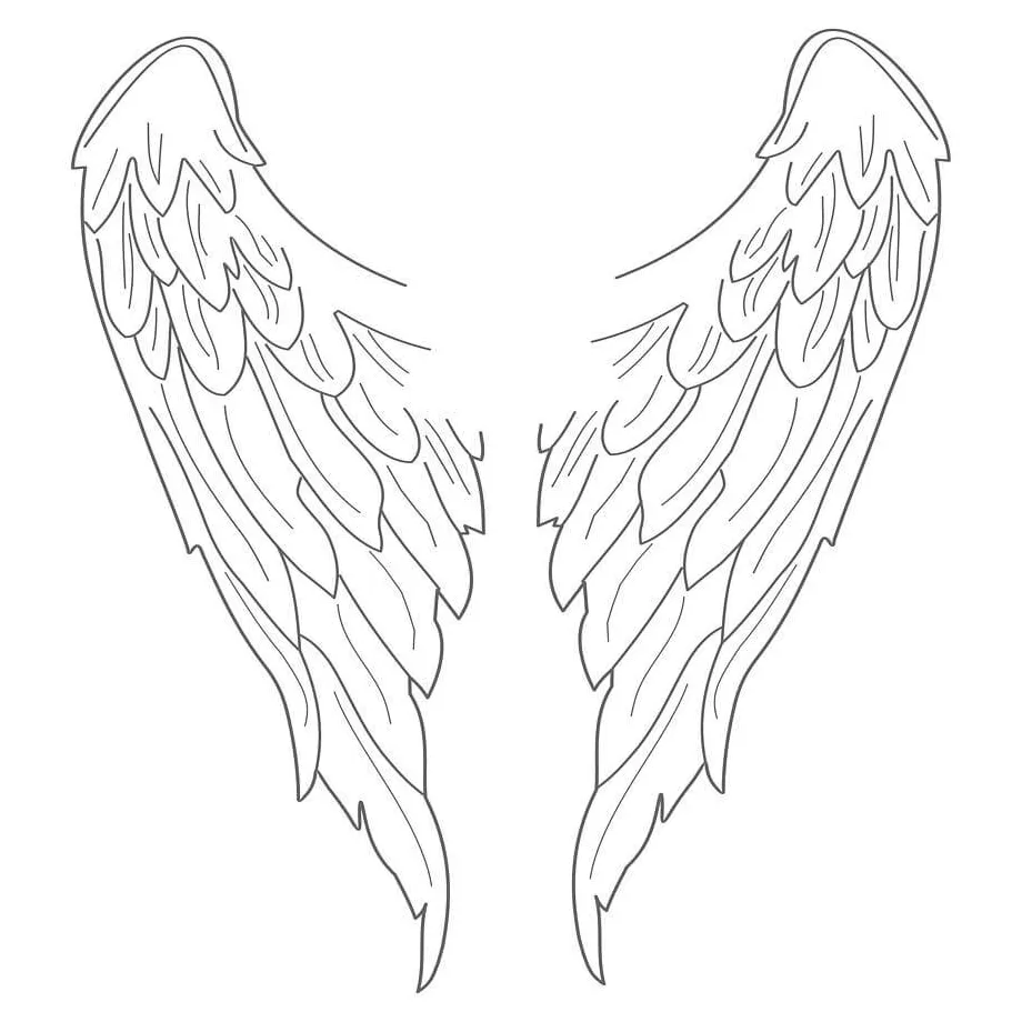 Angel wings coloring page