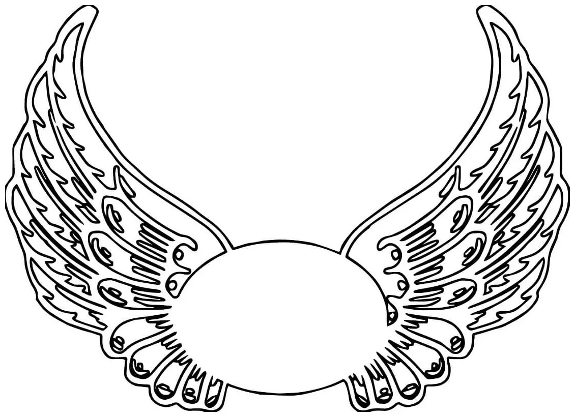 Angel wings 2 printable coloring page