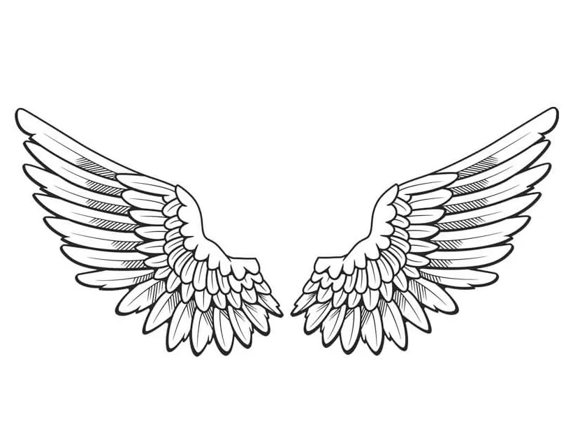 Angel wings 3 coloring page free printable coloring pages for kids
