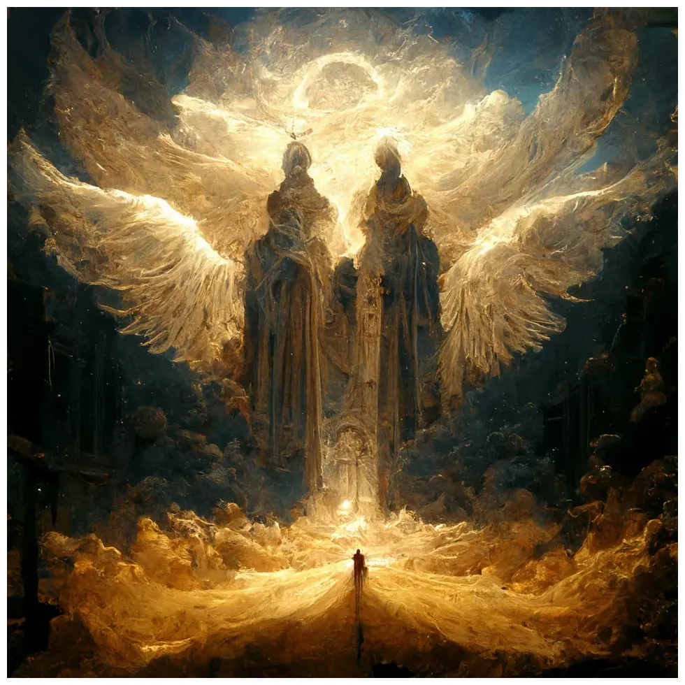 Angels welcoming a soul to heaven midjourney heaven art, angel art
