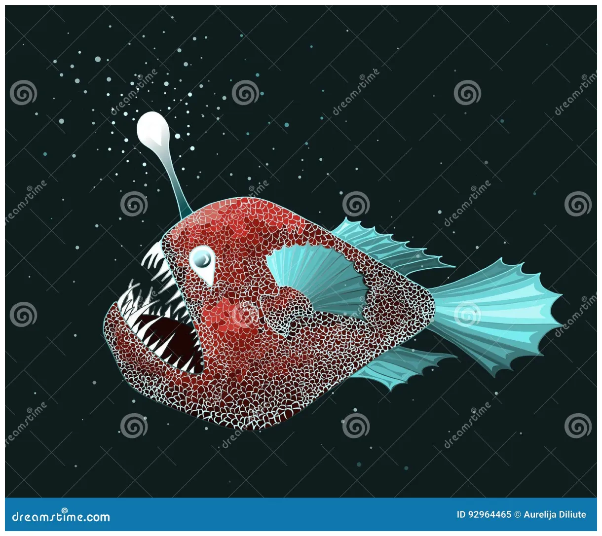 Anglerfish coloring page cartoon vector cartoondealer #41314177