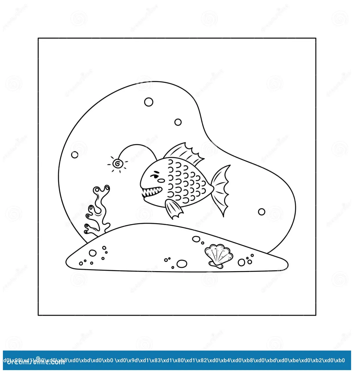 Anglerfish coloring page cartoon vector cartoondealer #41314177