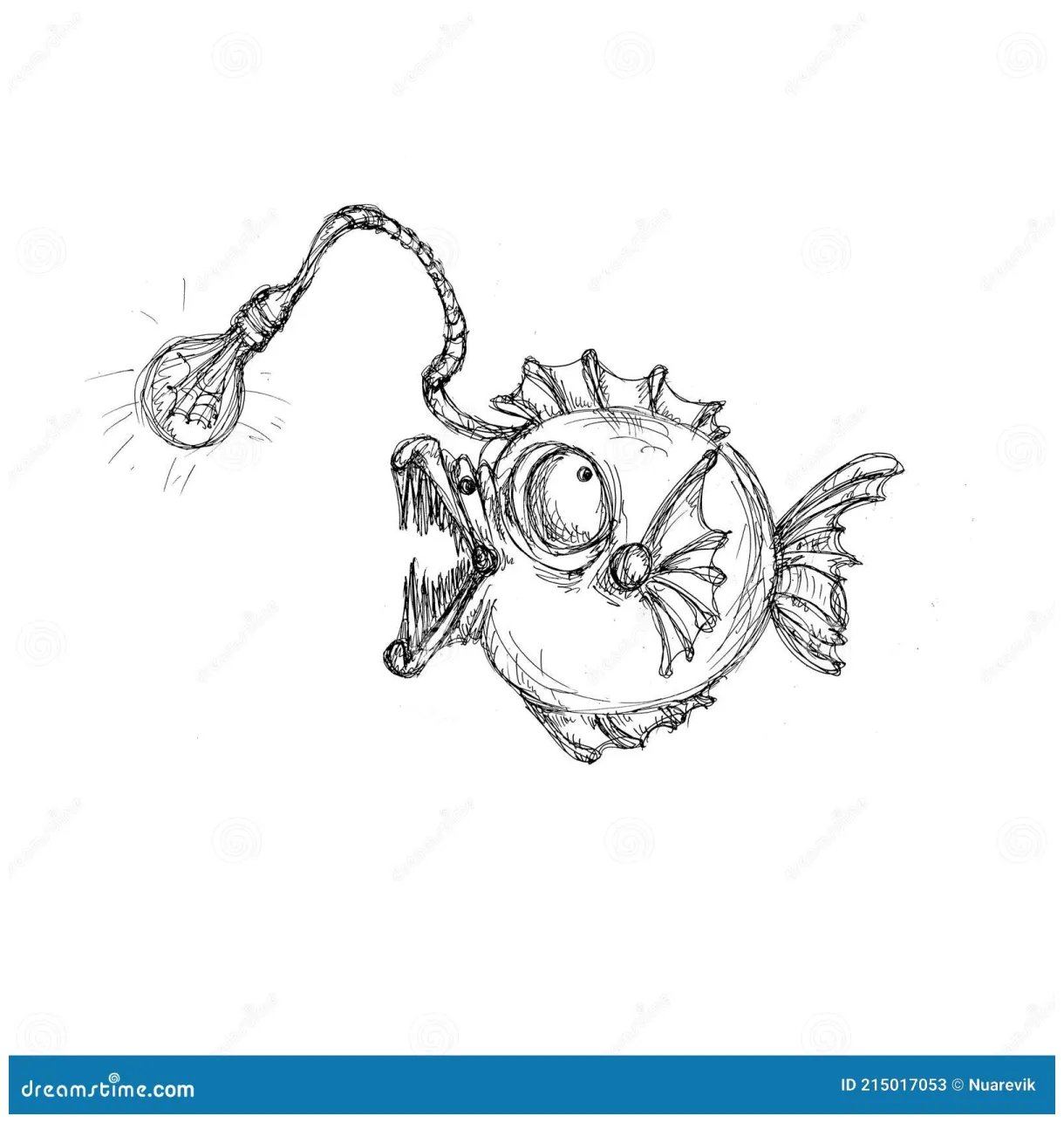 Anglerfish coloring page cartoon vector cartoondealer #41314177