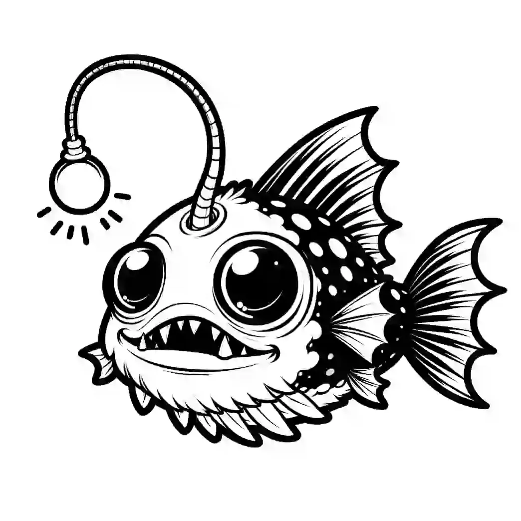 Funny anglerfish printable coloring page lulu pages