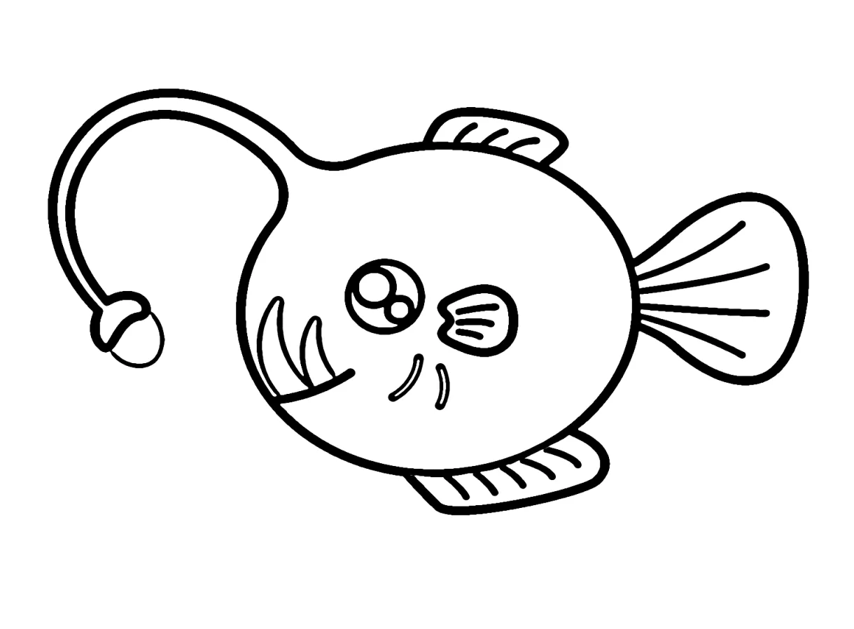 Cute anglerfish coloring page free printable coloring pages