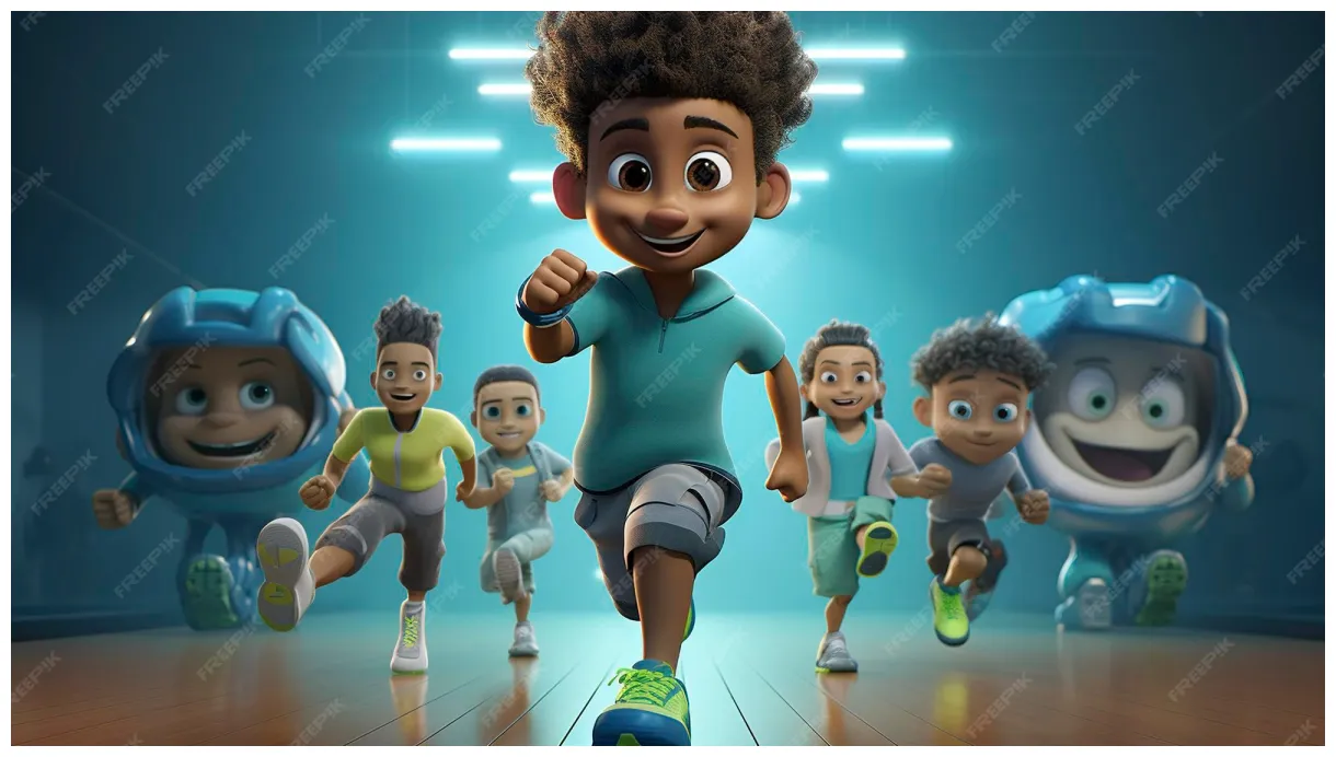 Premium Photo | Group of cute colorful animated characters smiling and