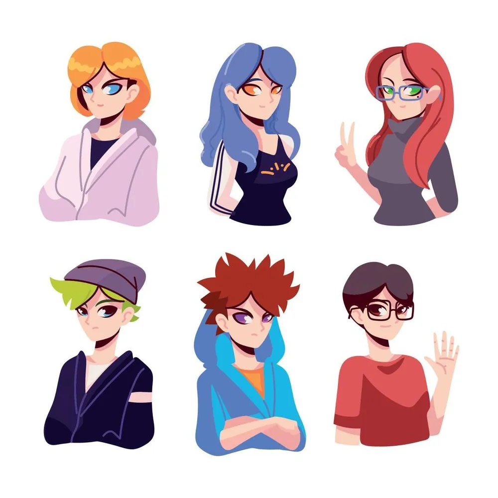 group anime characters 11143716 Vector Art at Vecteezy