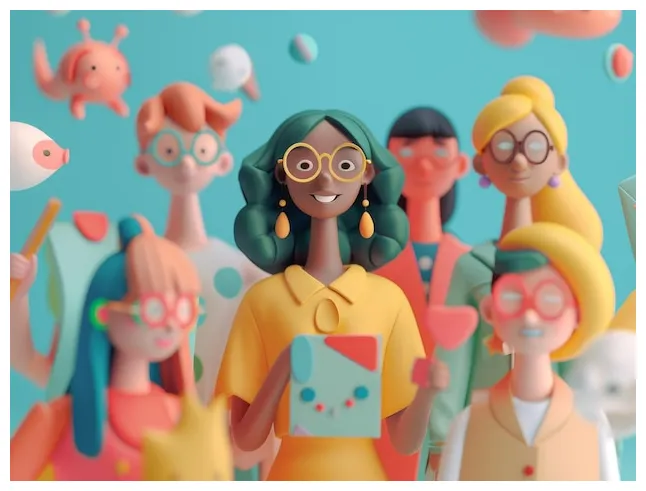 Premium Photo | Diverse group of creative animated characters