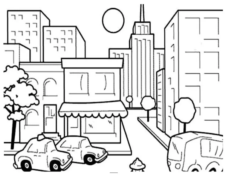Coloring page of city coloring pages