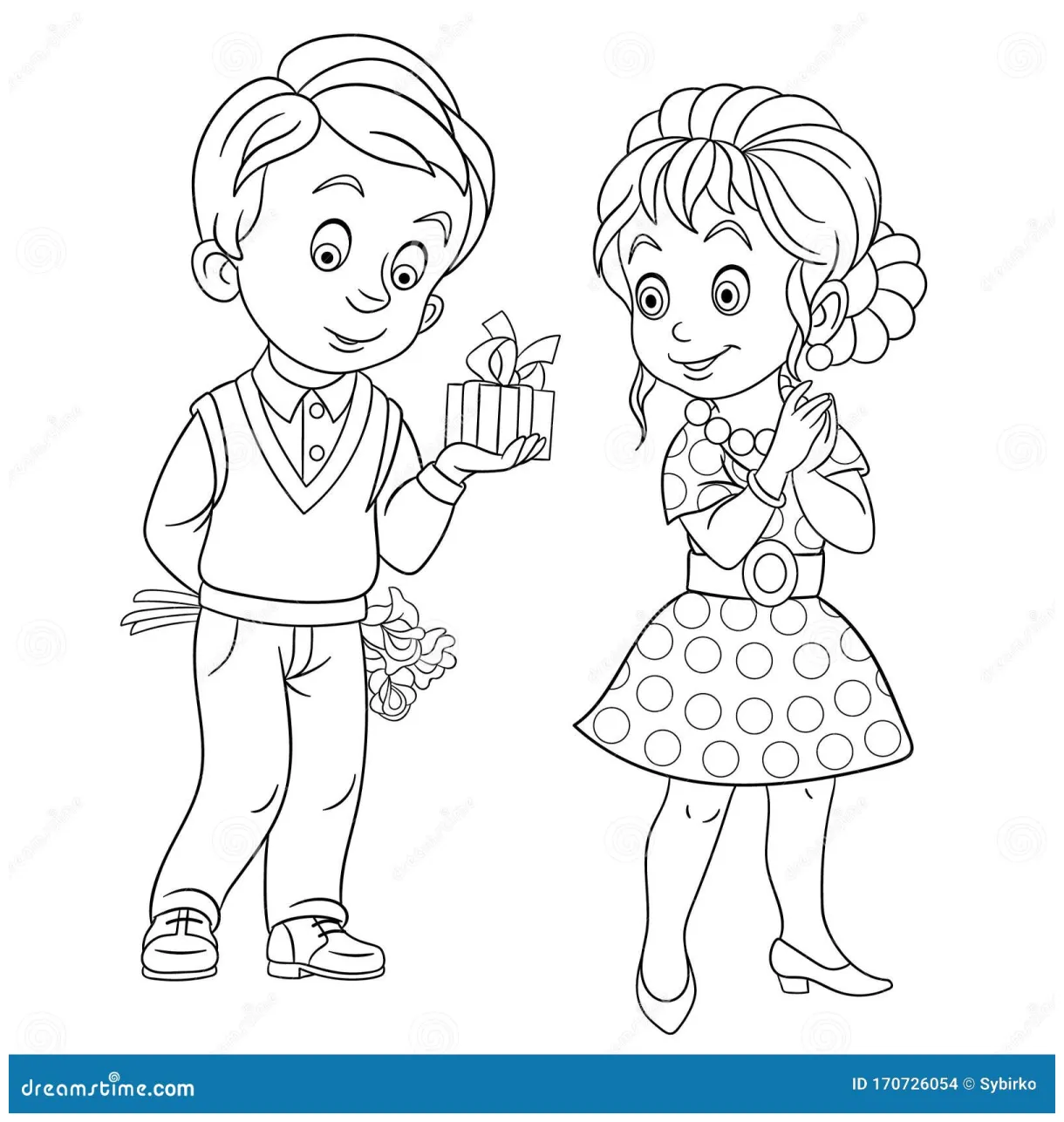 Romantic couple coloring page stock illustrations 310 romantic couple