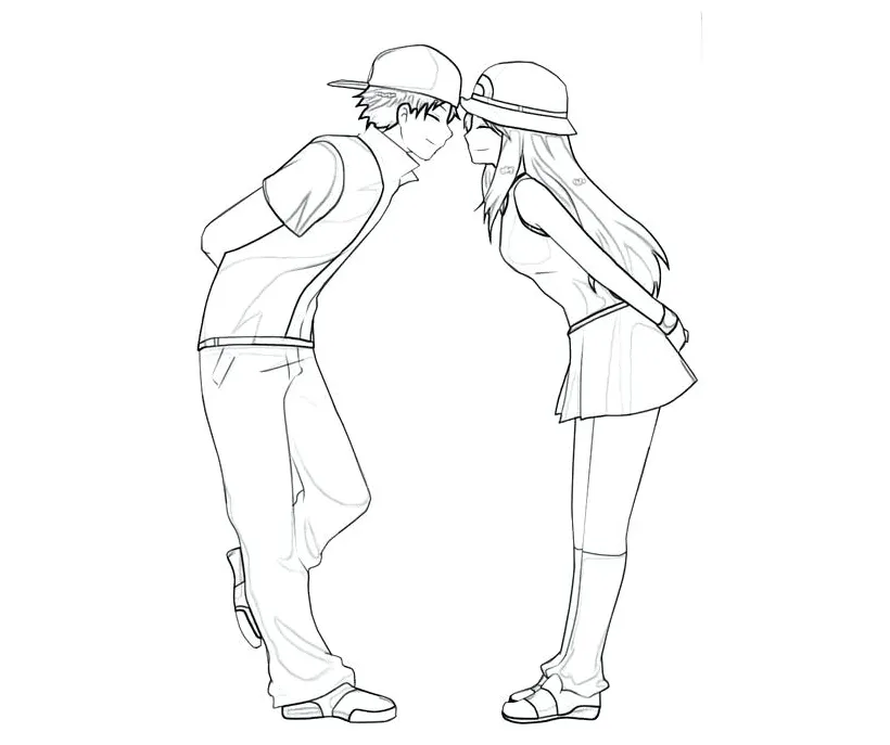 Cute anime couple coloring pages at getcolorings free printable