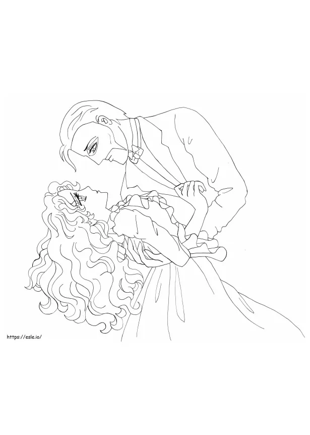 Anime couple coloring page