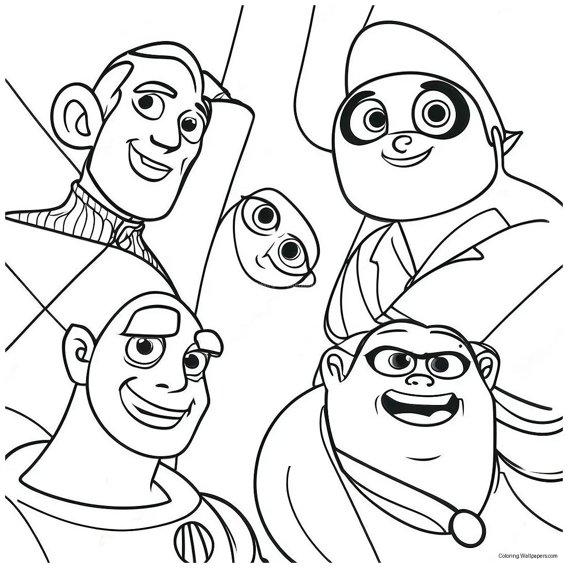 Animated movie characters coloring page 5451-4337