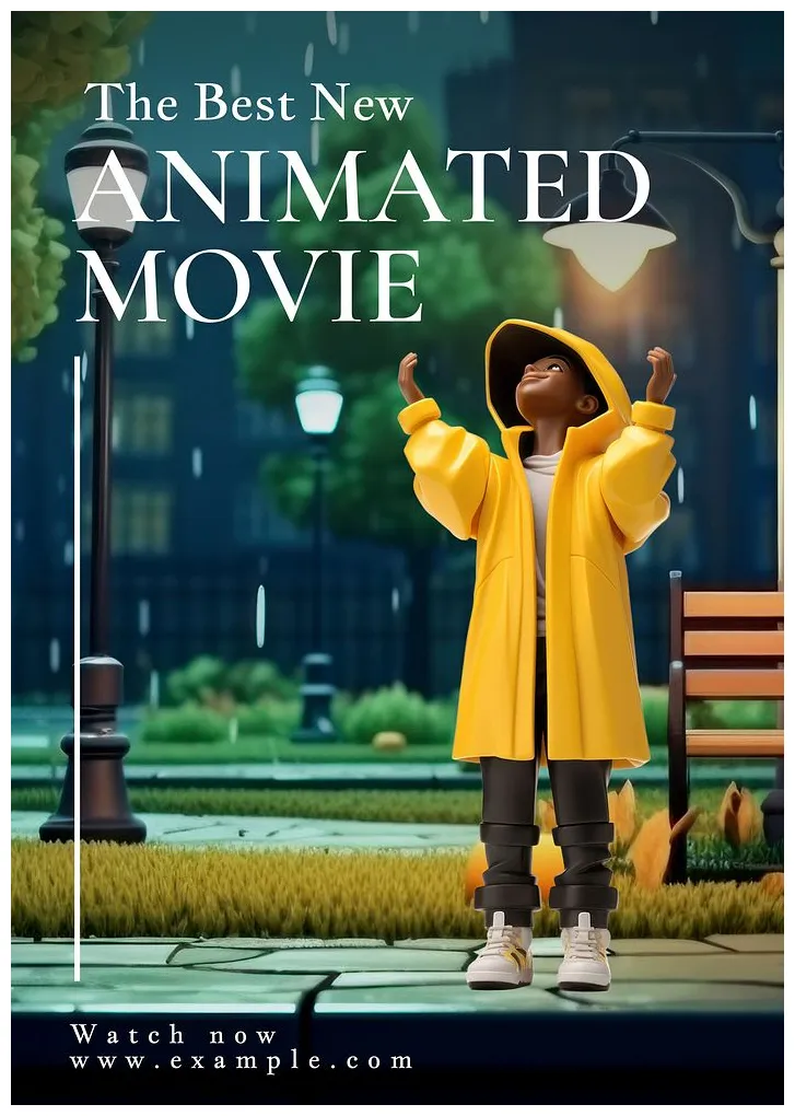 Animated movie poster template free rawpixel