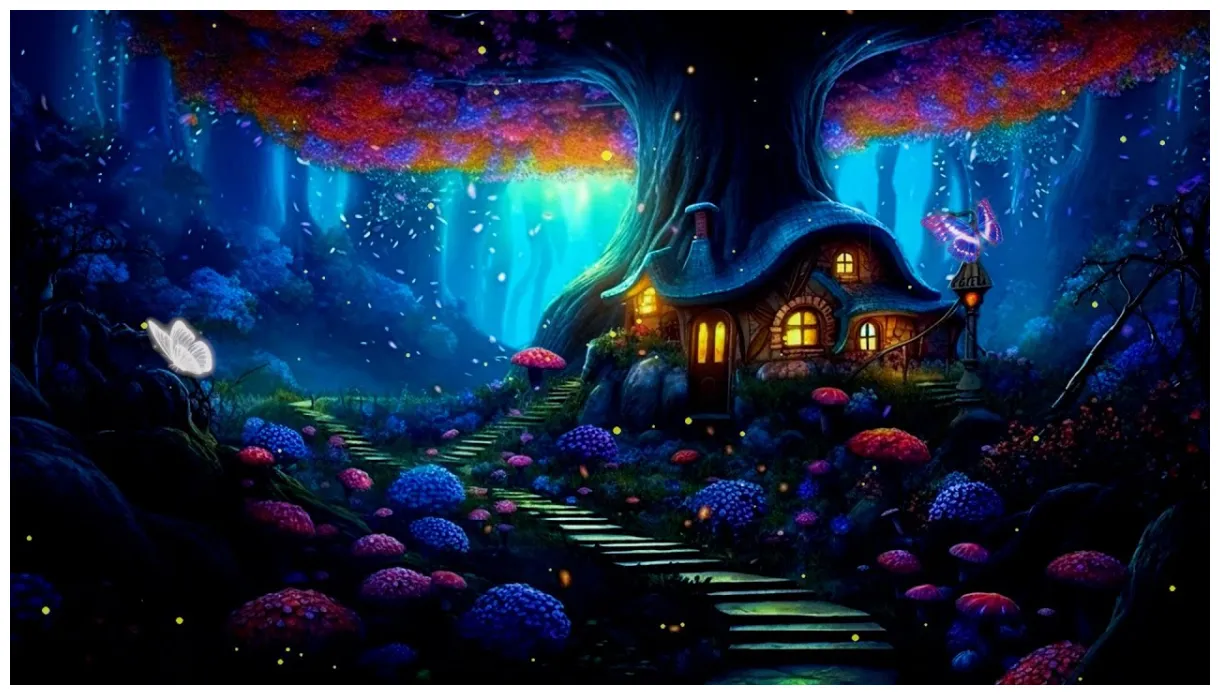 Magical music in the magical forest mysterious sounds of nature