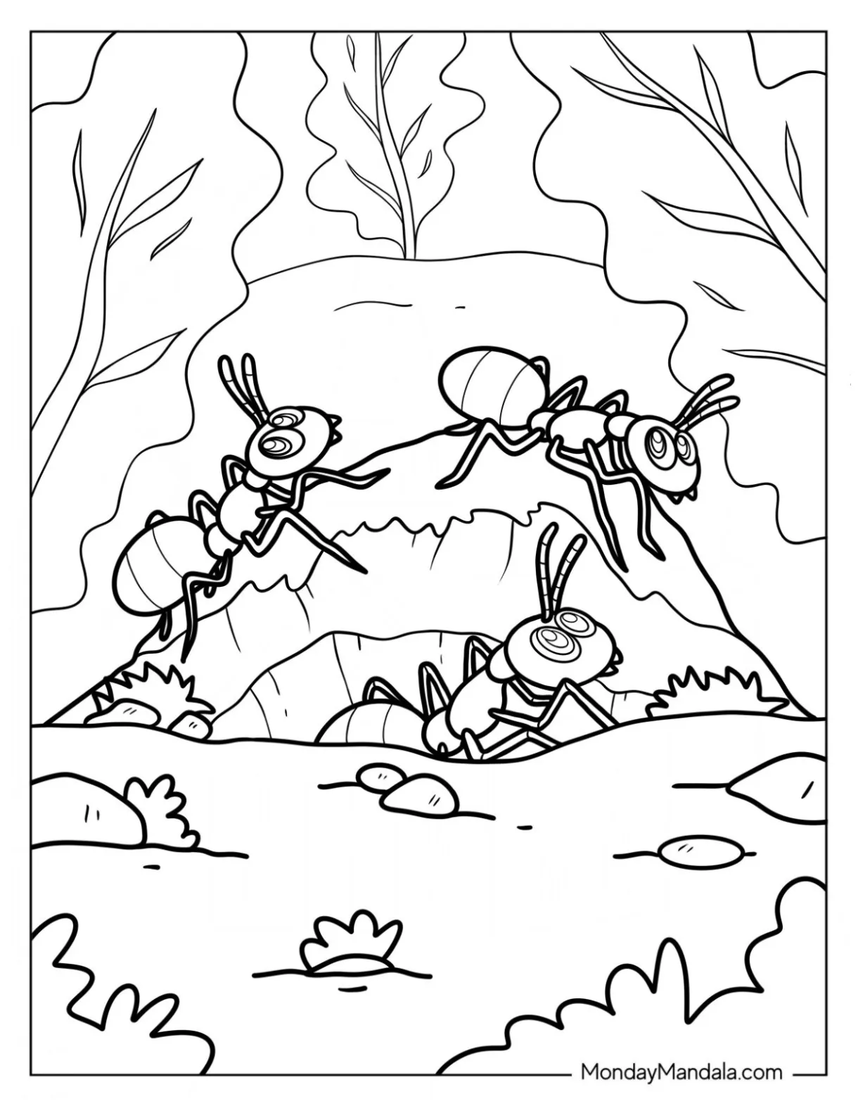 Ant coloring page