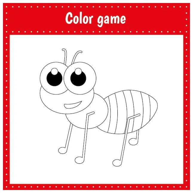 Premium vector coloring page of ant
