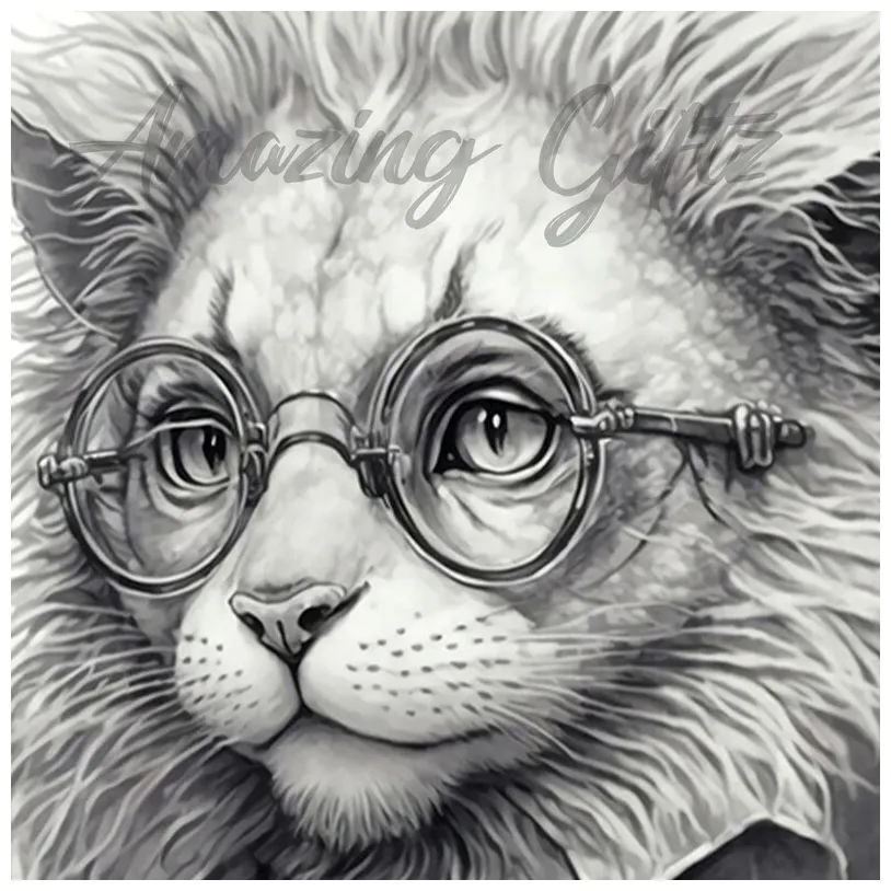 Anthropomorphic Lion Printable Coloring Page for Adults Sci-fi Coloring