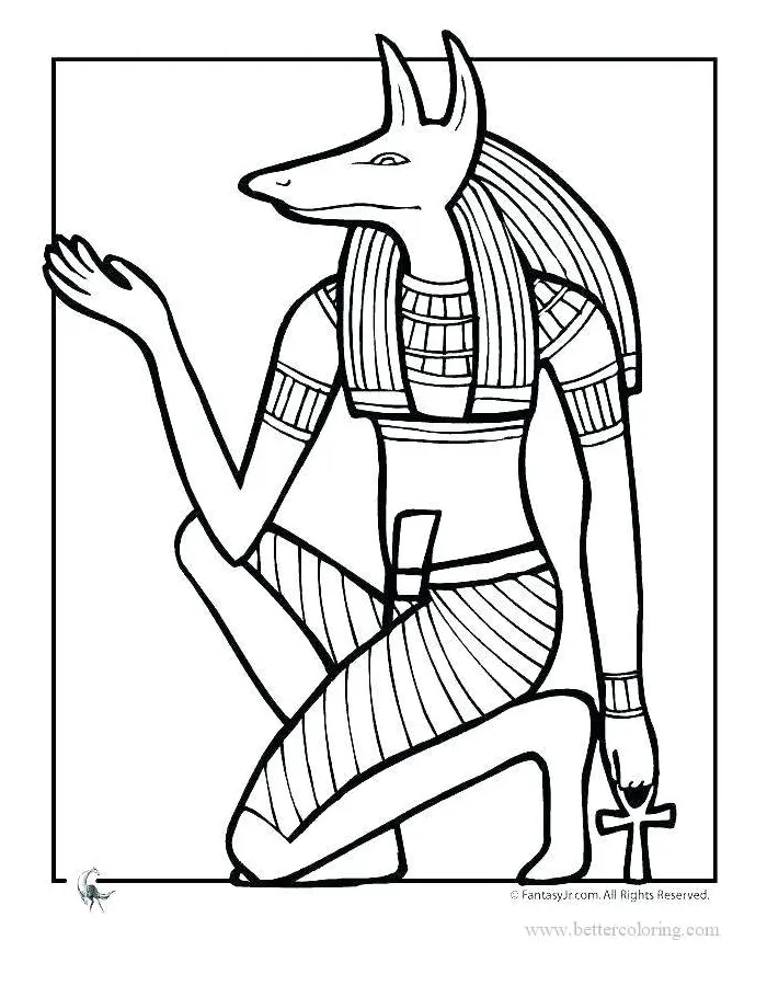 Egyptian god anubis coloring pages free printable coloring pages
