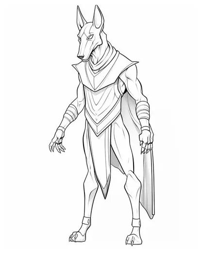 Egyptian mythology anubis, god of the afterlife, coloring pages