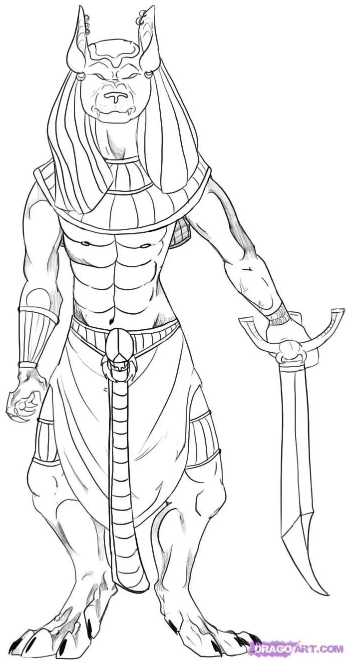 Anubis egyptian god coloring page coloring pages