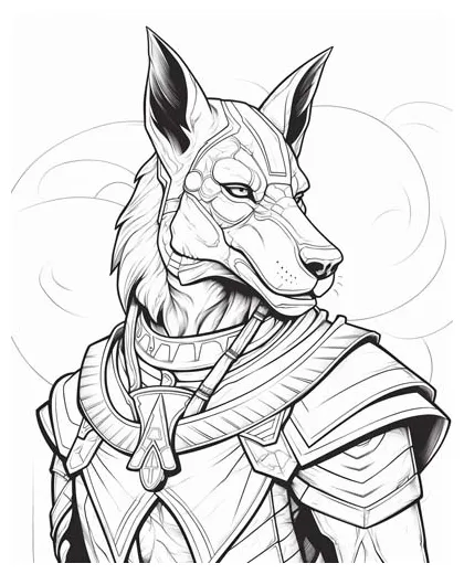 Egyptian mythology anubis, god of the afterlife, coloring pages