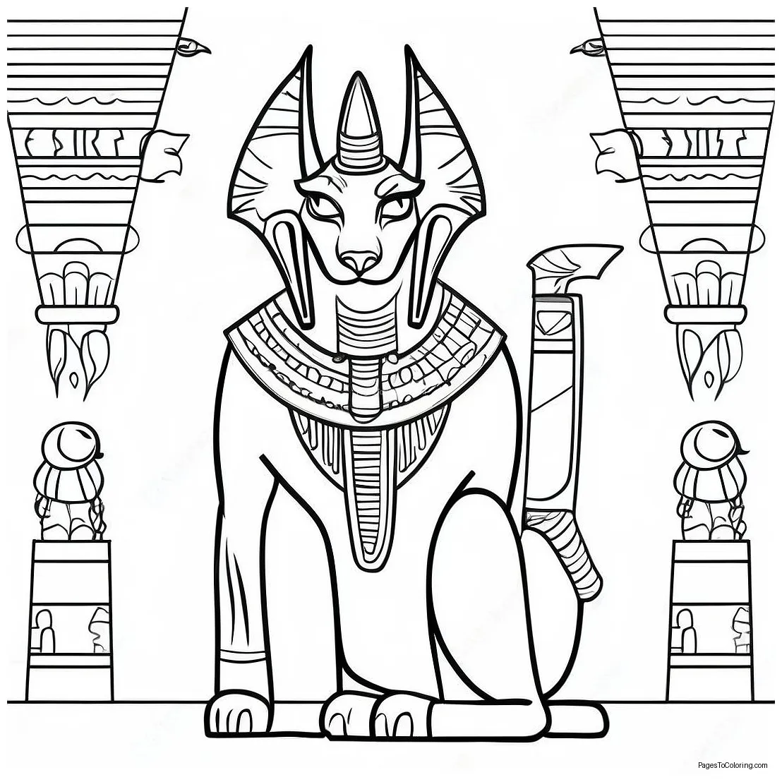 Ancient egyptian anubis coloring page 73533-59055