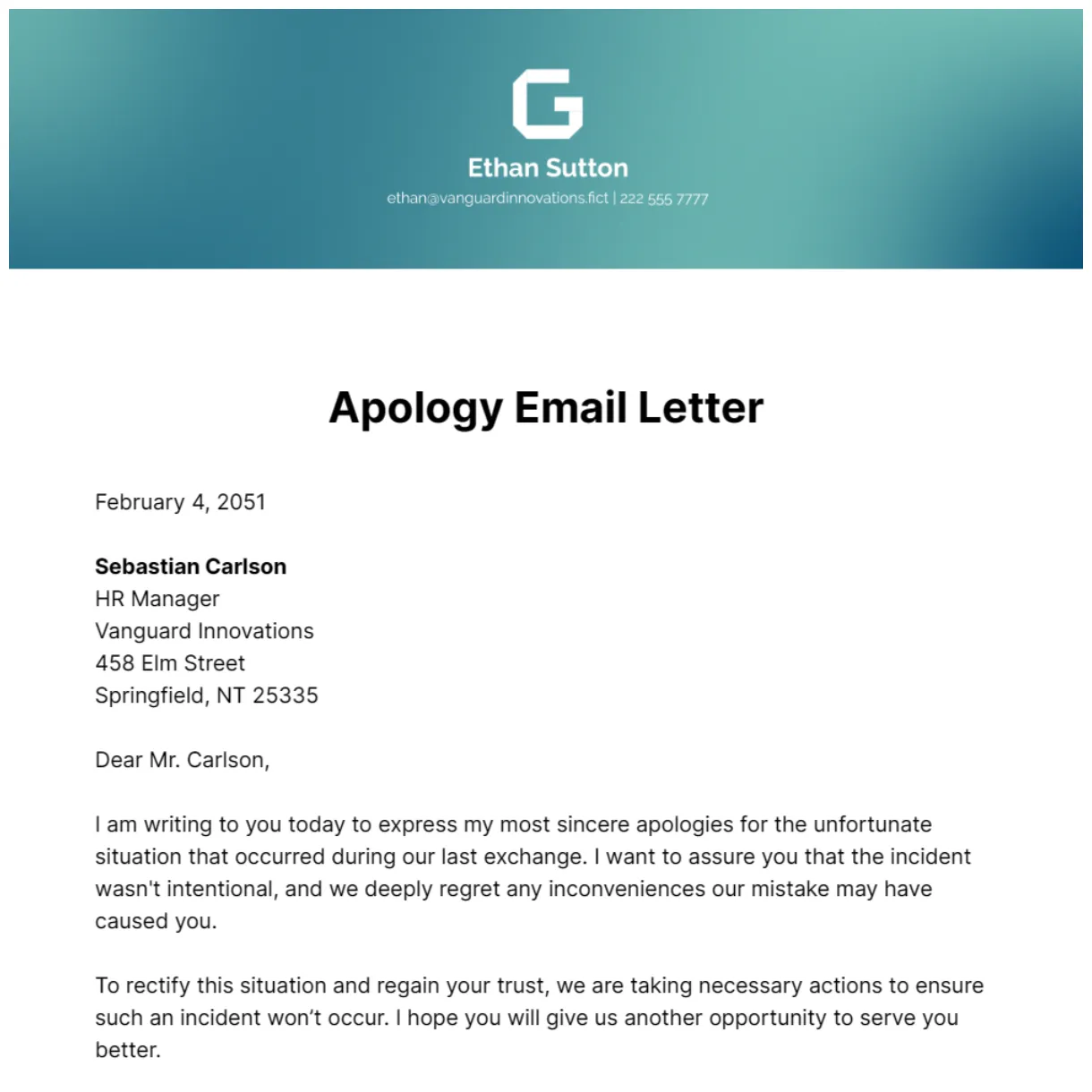 Apology email letter template edit online & download example