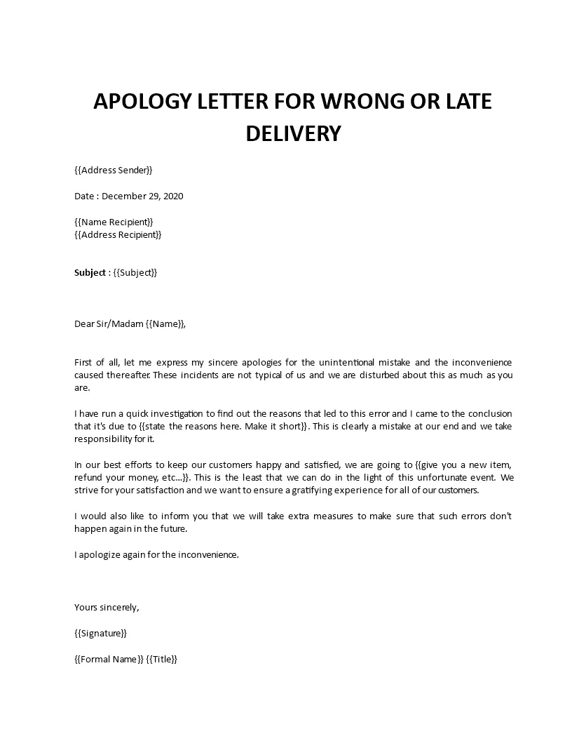 Sorry for the delay apology letter for delay in shipment word