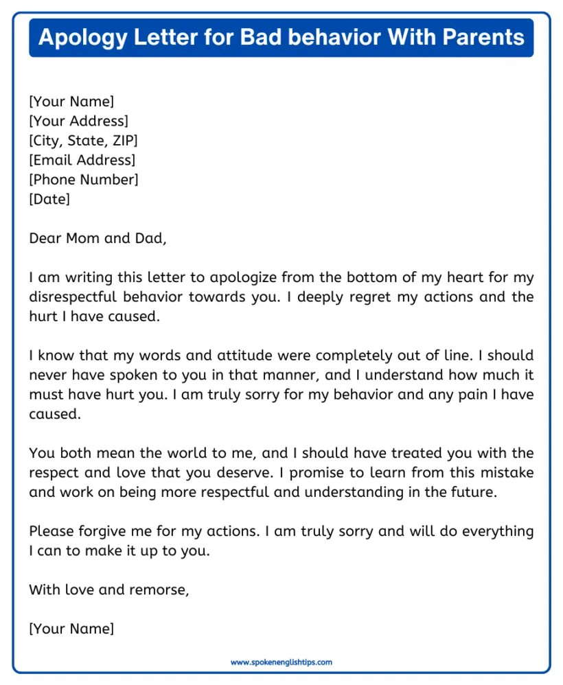 9 samples of apology letters for bad behavior in school