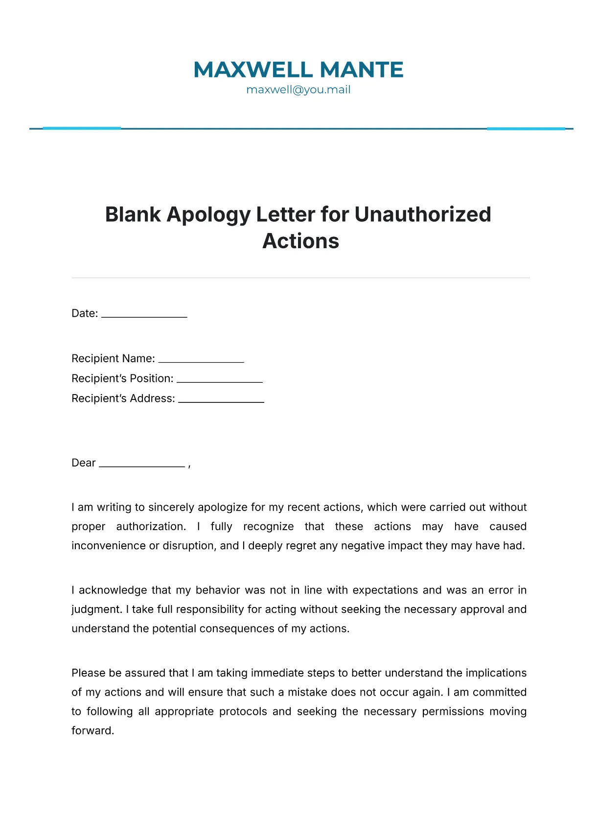 How do i write an apology letter for bad behavior at work infoupdate