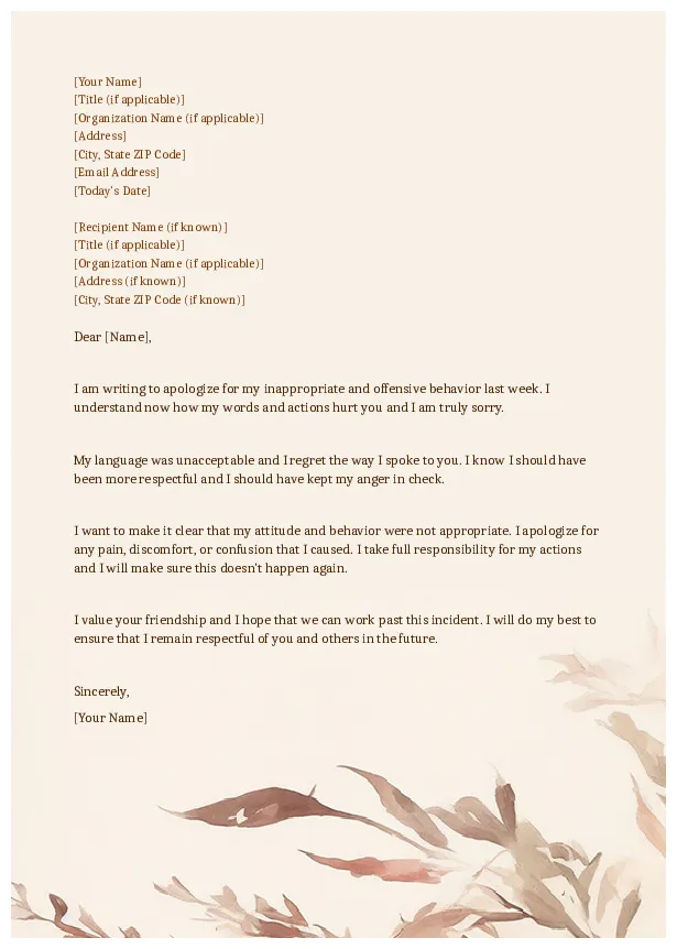 How do i write an apology letter for bad behavior at work infoupdate