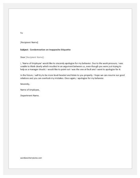 9 apology letters for bad behavior with different people