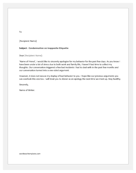 9 apology letters for bad behavior with different people